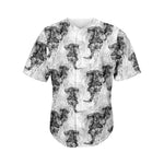 Black And White Jellyfish Pattern Print Men's Baseball Jersey