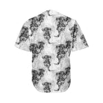 Black And White Jellyfish Pattern Print Men's Baseball Jersey