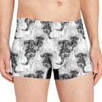 Black And White Jellyfish Pattern Print Men's Boxer Briefs