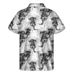 Black And White Jellyfish Pattern Print Men's Short Sleeve Shirt