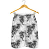 Black And White Jellyfish Pattern Print Men's Shorts