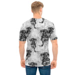 Black And White Jellyfish Pattern Print Men's T-Shirt