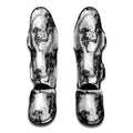 Black And White Jellyfish Pattern Print Muay Thai Shin Guards