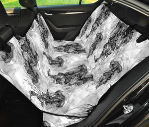 Black And White Jellyfish Pattern Print Pet Car Back Seat Cover