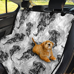 Black And White Jellyfish Pattern Print Pet Car Back Seat Cover