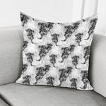 Black And White Jellyfish Pattern Print Pillow Cover