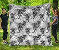 Black And White Jellyfish Pattern Print Quilt