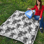 Black And White Jellyfish Pattern Print Quilt