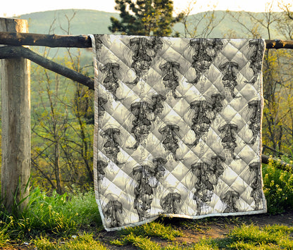 Black And White Jellyfish Pattern Print Quilt
