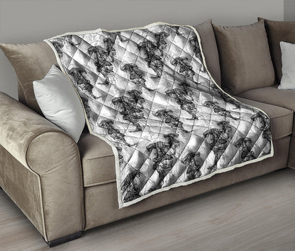 Black And White Jellyfish Pattern Print Quilt