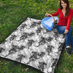 Black And White Jellyfish Pattern Print Quilt