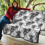 Black And White Jellyfish Pattern Print Quilt