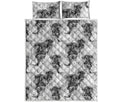 Black And White Jellyfish Pattern Print Quilt Bed Set