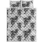 Black And White Jellyfish Pattern Print Quilt Bed Set