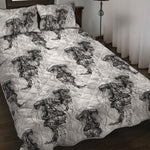 Black And White Jellyfish Pattern Print Quilt Bed Set