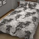 Black And White Jellyfish Pattern Print Quilt Bed Set