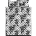 Black And White Jellyfish Pattern Print Quilt Bed Set