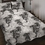 Black And White Jellyfish Pattern Print Quilt Bed Set