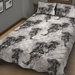 Black And White Jellyfish Pattern Print Quilt Bed Set