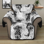 Black And White Jellyfish Pattern Print Recliner Protector