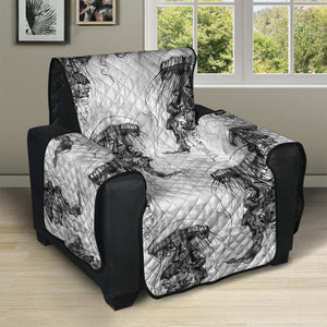 Black And White Jellyfish Pattern Print Recliner Protector