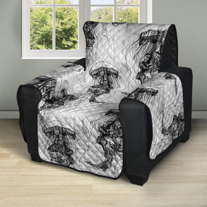 Black And White Jellyfish Pattern Print Recliner Protector