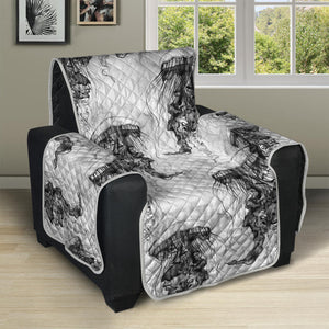 Black And White Jellyfish Pattern Print Recliner Protector