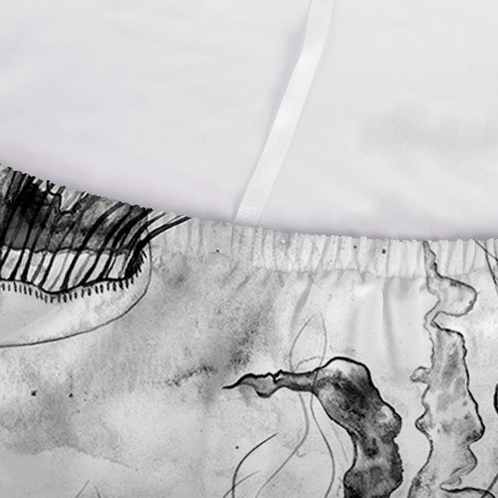 Black And White Jellyfish Pattern Print Sofa Cover