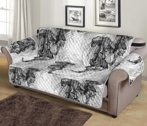 Black And White Jellyfish Pattern Print Sofa Protector