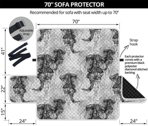 Black And White Jellyfish Pattern Print Sofa Protector