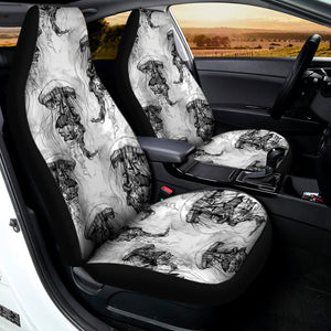 Black And White Jellyfish Pattern Print Universal Fit Car Seat Covers