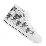 Black And White Jellyfish Pattern Print White High Top Shoes