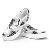 Black And White Jellyfish Pattern Print White Slip On Shoes