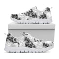 Black And White Jellyfish Pattern Print White Running Shoes