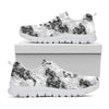 Black And White Jellyfish Pattern Print White Sneakers