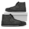 Black And White Kaleidoscope Print Black High Top Shoes