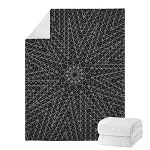 Black And White Kaleidoscope Print Blanket