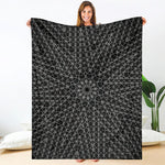 Black And White Kaleidoscope Print Blanket