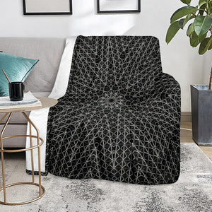 Black And White Kaleidoscope Print Blanket