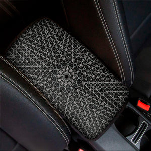 Black And White Kaleidoscope Print Car Center Console Cover