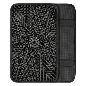 Black And White Kaleidoscope Print Car Center Console Cover