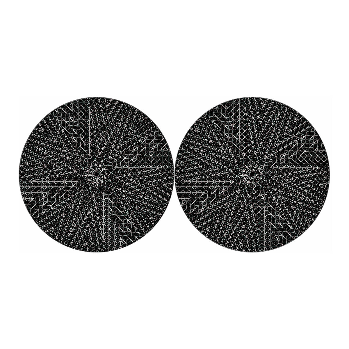 Black And White Kaleidoscope Print Car Coasters