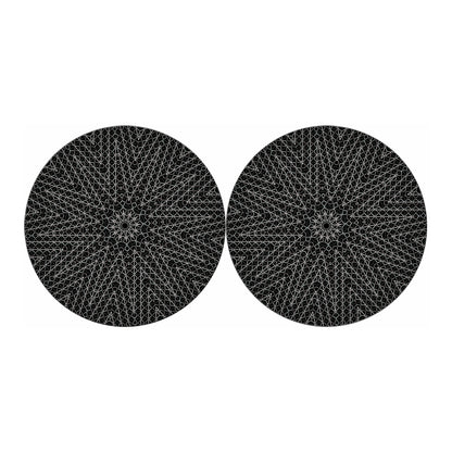 Black And White Kaleidoscope Print Car Coasters
