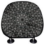 Black And White Kaleidoscope Print Car Headrest Covers