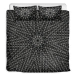 Black And White Kaleidoscope Print Duvet Cover Bedding Set