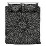 Black And White Kaleidoscope Print Duvet Cover Bedding Set