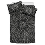 Black And White Kaleidoscope Print Duvet Cover Bedding Set