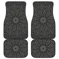 Black And White Kaleidoscope Print Front and Back Car Floor Mats