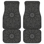 Black And White Kaleidoscope Print Front and Back Car Floor Mats