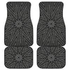 Black And White Kaleidoscope Print Front and Back Car Floor Mats